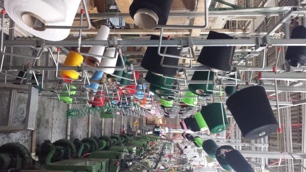 thread machines at custom socks facility